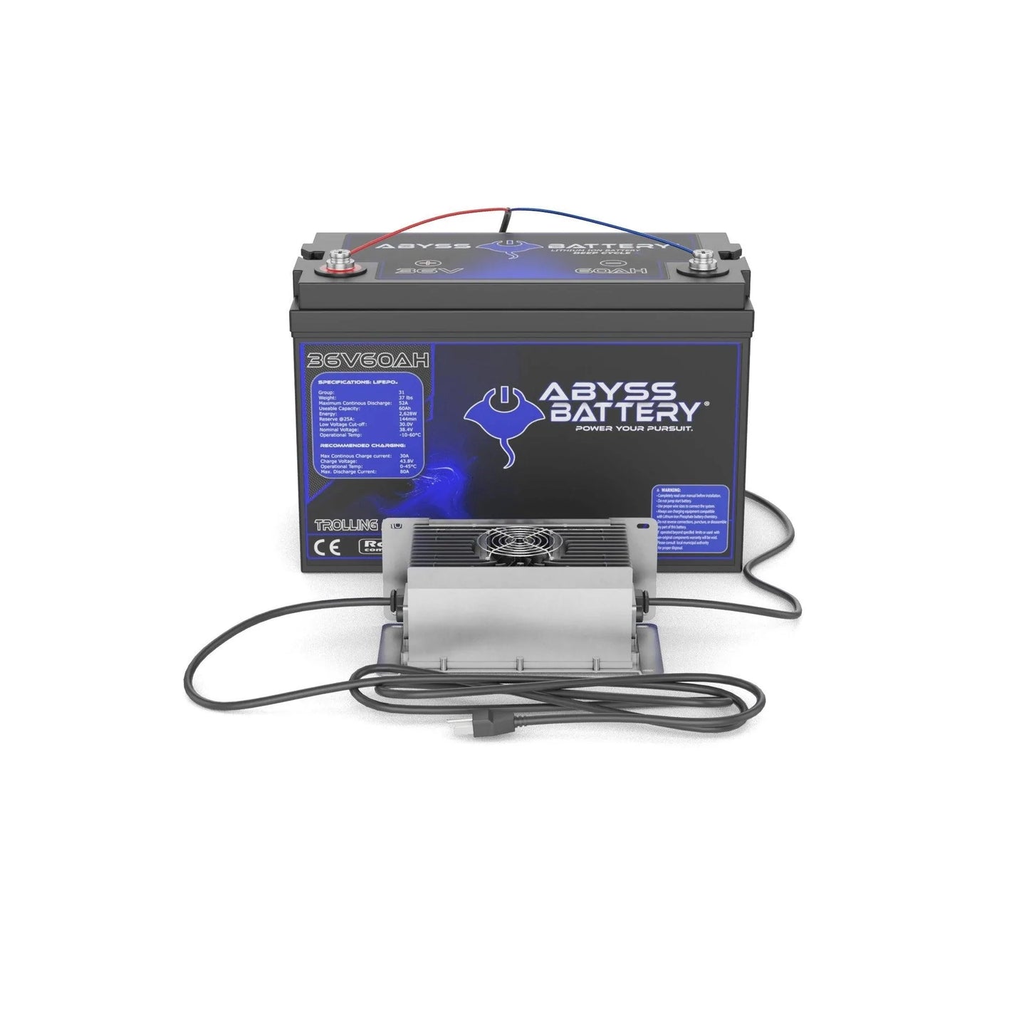 Abyss® | Trolling Motor Lithium Battery Kit | Model TMK-36V60-BT | Voltage 36V 60Ah | Group 31 | Bluetooth BMS | Built-In Heating | IP65 Waterproof