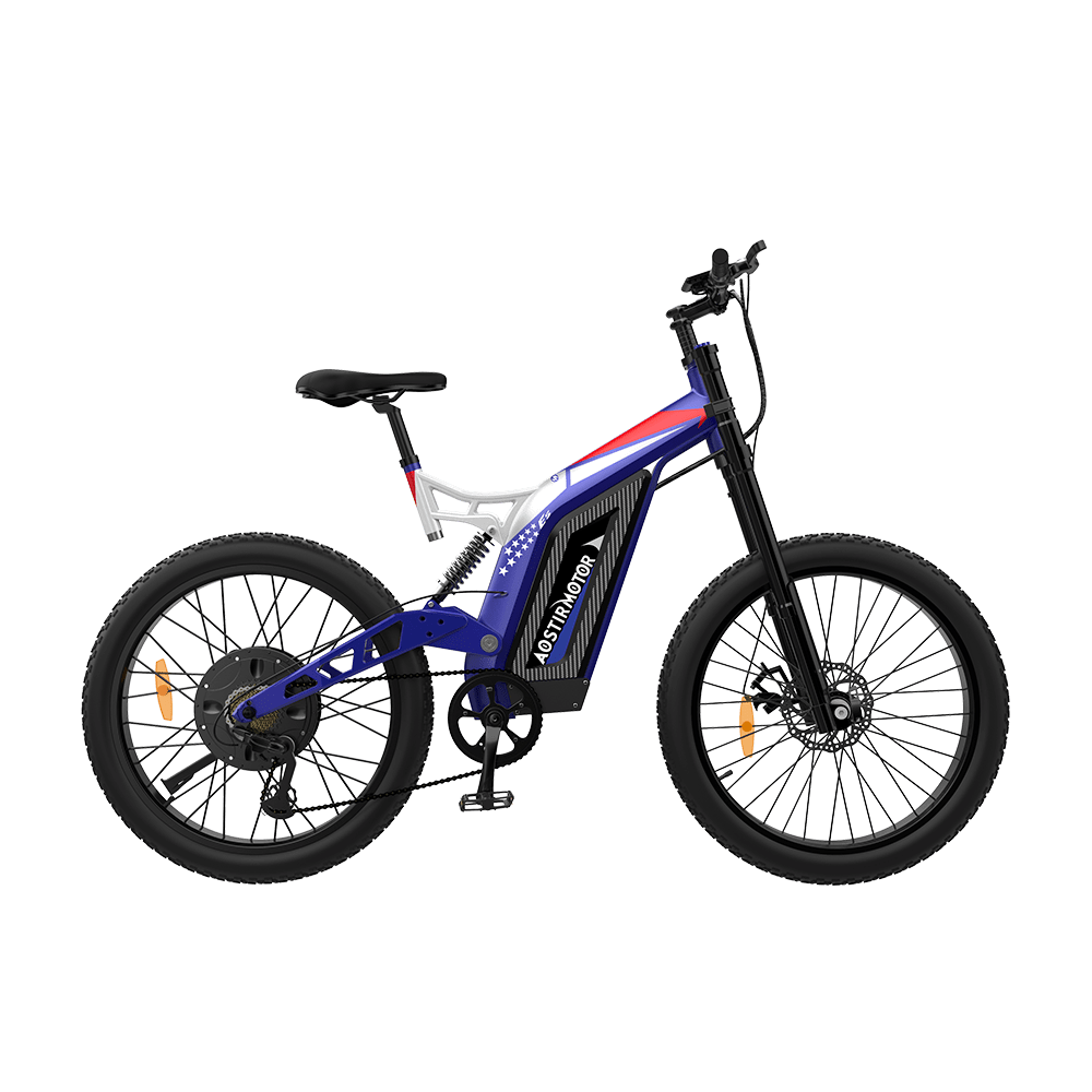 Aostirmotor Big Front Fork 1500W Electric Bike S17 | 1500W Brushless Motor | 48V 17.5Ah Lithium Battery | 79 lbs Weight
