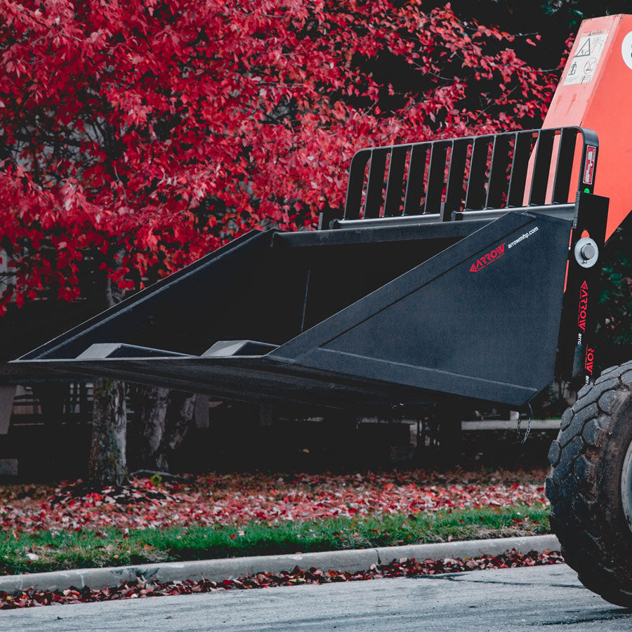 Arrow | Fork-Mounted Bucket | 96" Working Width | 2.5 Cubic Yard Capacity | Horsepower 100–130 HP | For Telehandlers