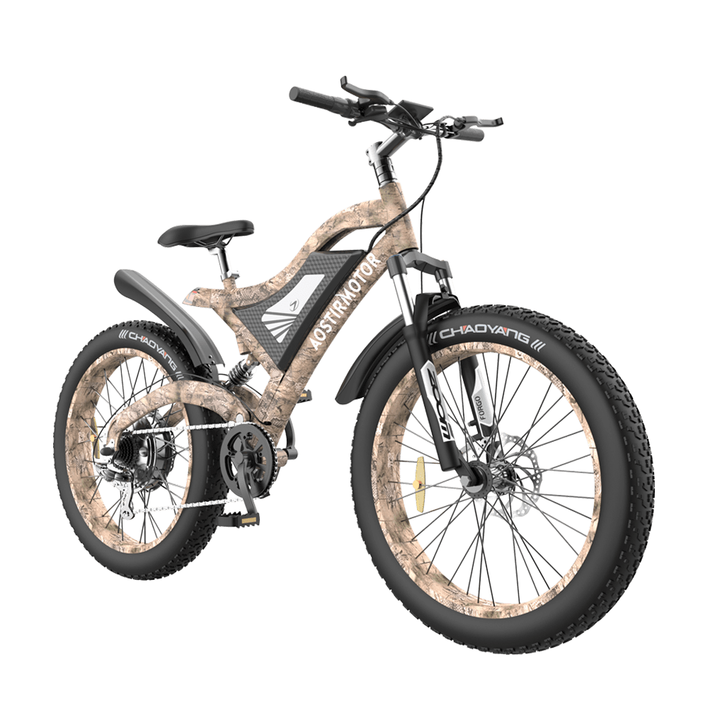AOSTIRMOTOR SnakeSkin Grain Mountain EBike S18 -1500W | 48V 15Ah Battery