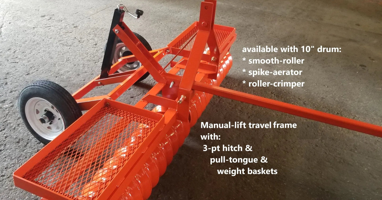 Ripping It Outdoors 4ft. Roller Crimper 3 Point - Pull Type Dry/Wet for Food Plots | For ATV/UTV/Tractor