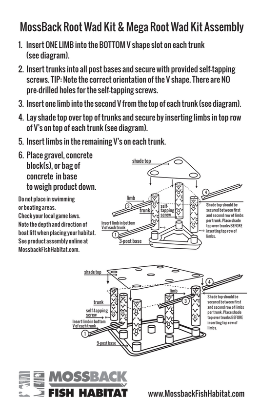 Mossback Fish Habitat Mega Root Wad Kit