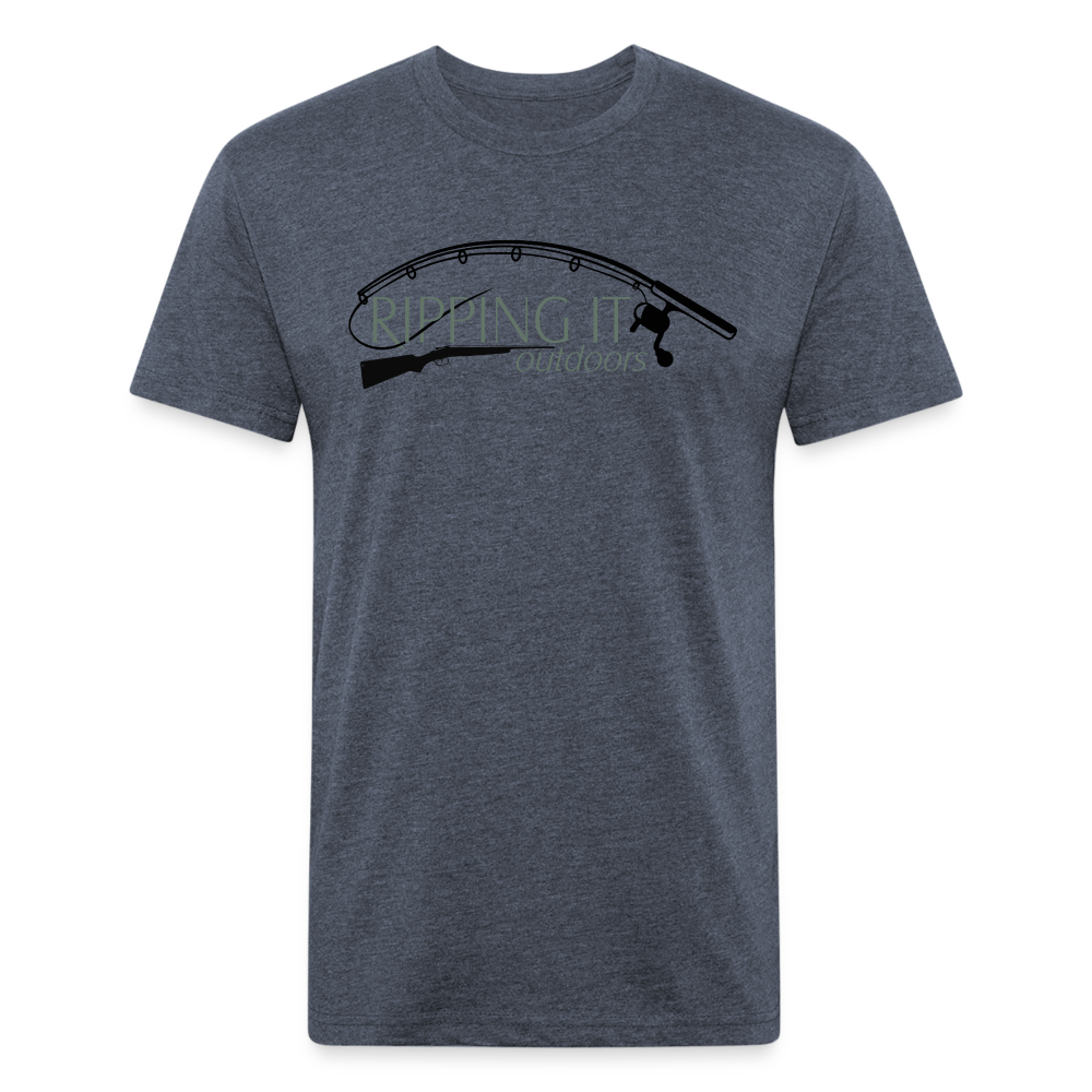 Fitted Cotton/Poly T-Shirt by Next Level - heather navy