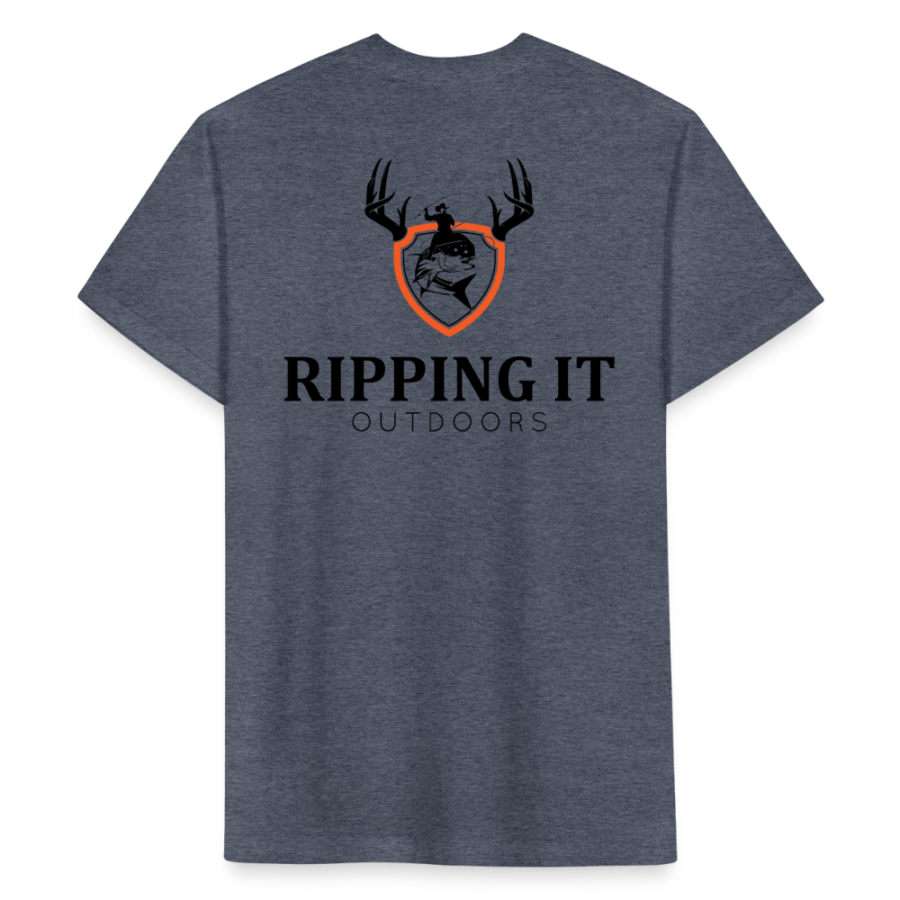 Fitted Cotton/Poly T-Shirt by Next Level - heather navy