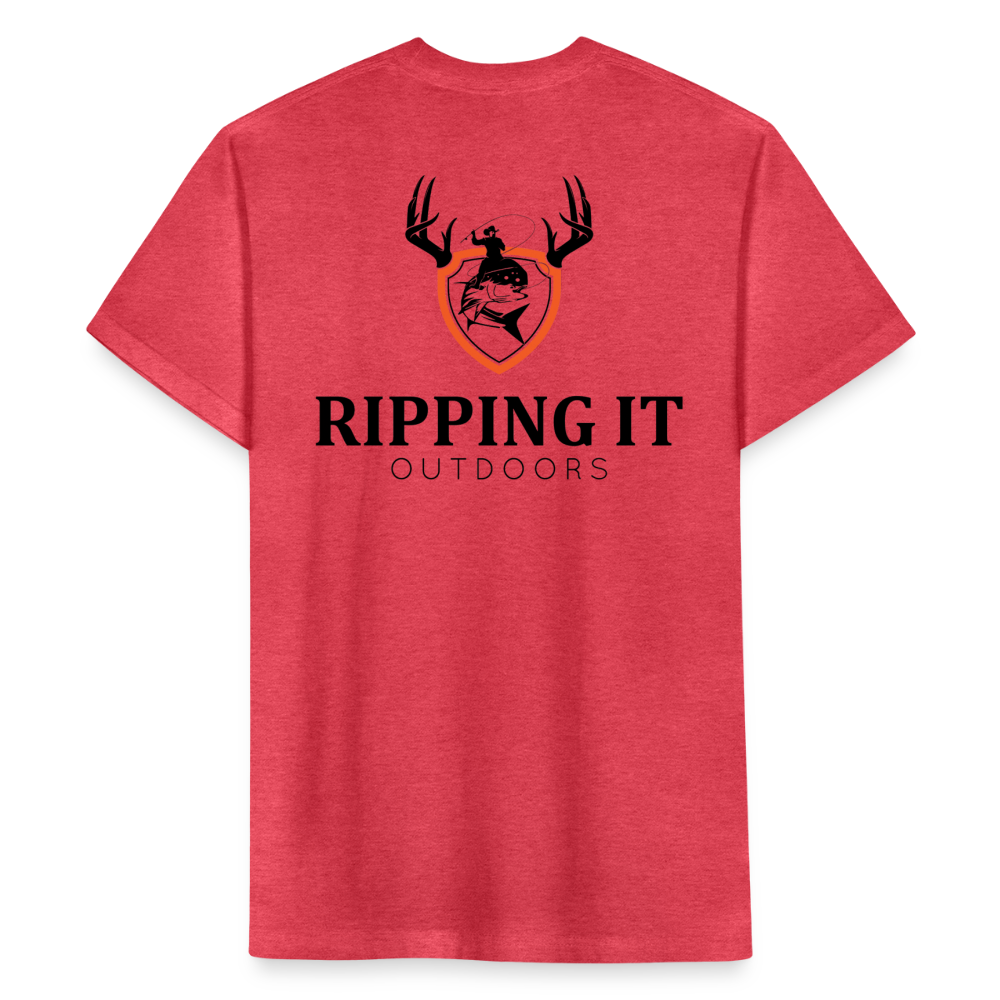 Fitted Cotton/Poly T-Shirt by Next Level - heather red