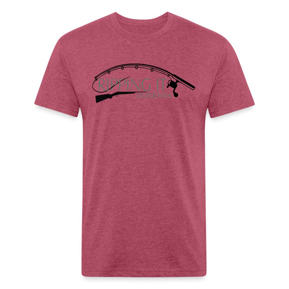 Fitted Cotton/Poly T-Shirt by Next Level - heather burgundy