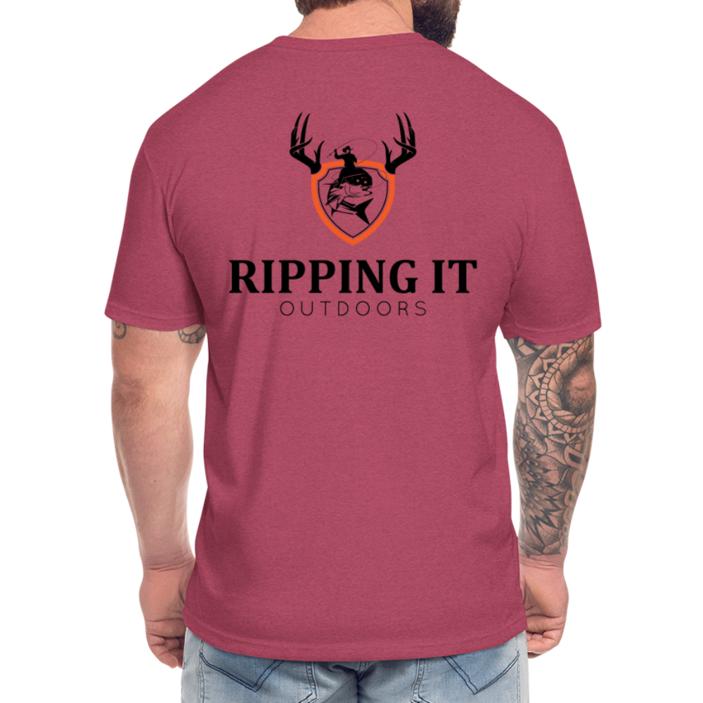 Fitted Cotton/Poly T-Shirt by Next Level - heather burgundy