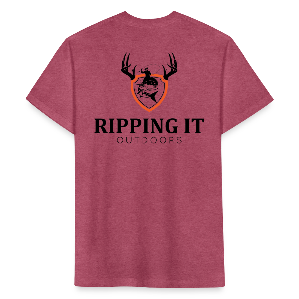 Fitted Cotton/Poly T-Shirt by Next Level - heather burgundy