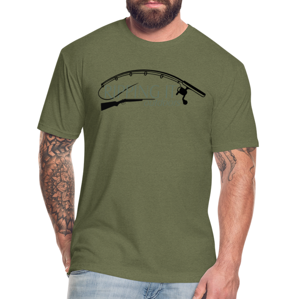 Fitted Cotton/Poly T-Shirt by Next Level - heather military green
