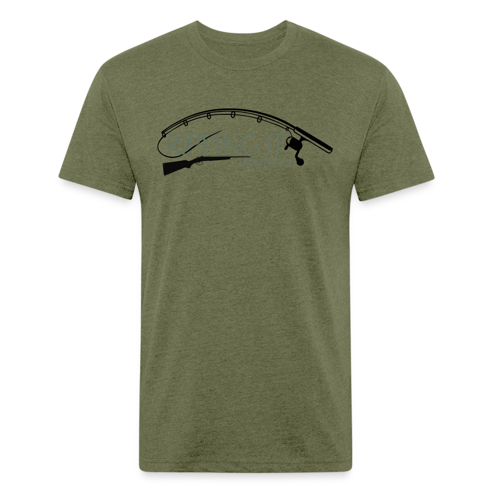 Fitted Cotton/Poly T-Shirt by Next Level - heather military green