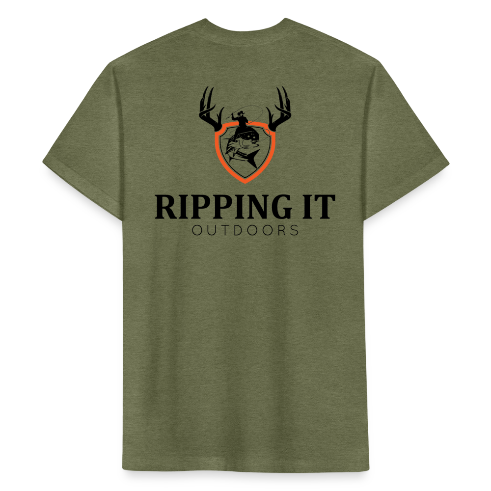 Fitted Cotton/Poly T-Shirt by Next Level - heather military green