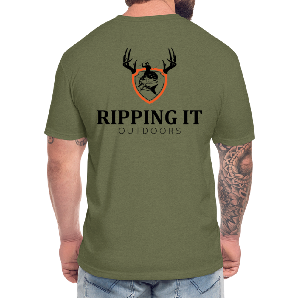 Fitted Cotton/Poly T-Shirt by Next Level - heather military green