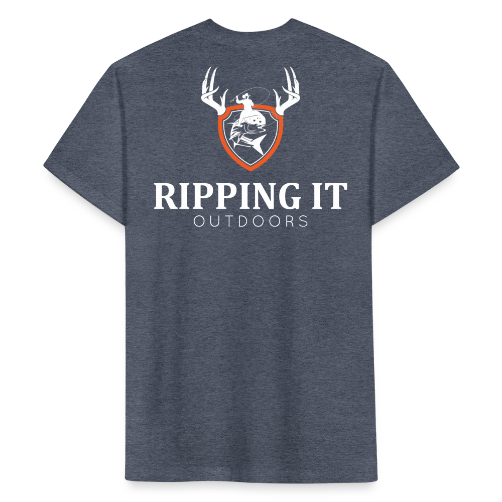 Fitted Cotton/Poly T-Shirt by Next Level - heather navy