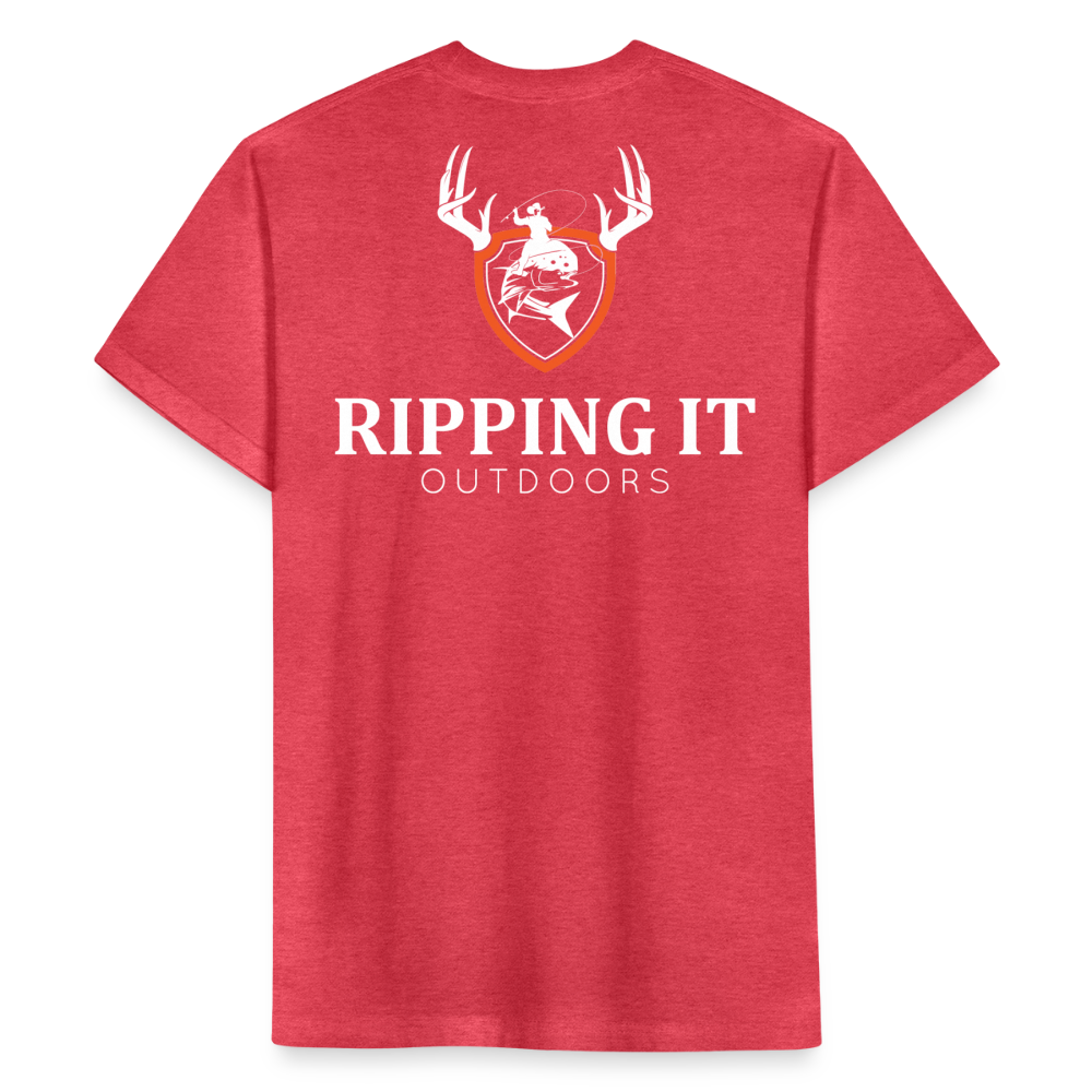 Fitted Cotton/Poly T-Shirt by Next Level - heather red