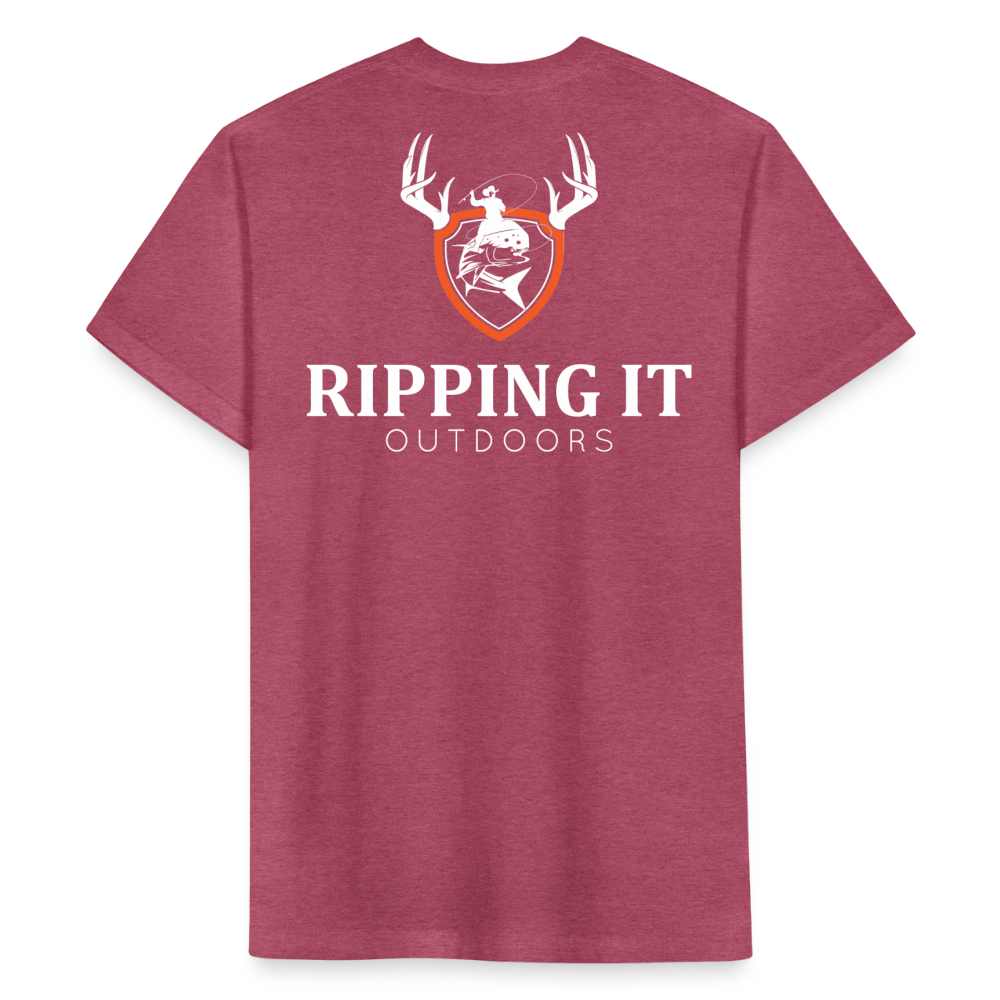 Fitted Cotton/Poly T-Shirt by Next Level - heather burgundy