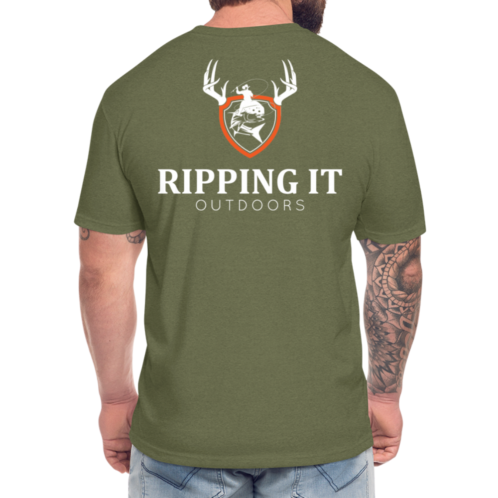 Fitted Cotton/Poly T-Shirt by Next Level - heather military green