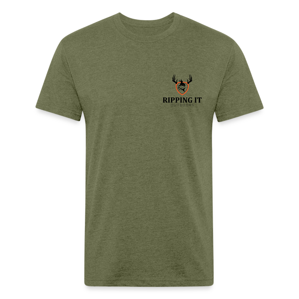 Fitted Cotton/Poly T-Shirt by Next Level - heather military green