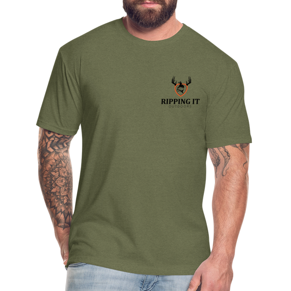 Fitted Cotton/Poly T-Shirt by Next Level - heather military green