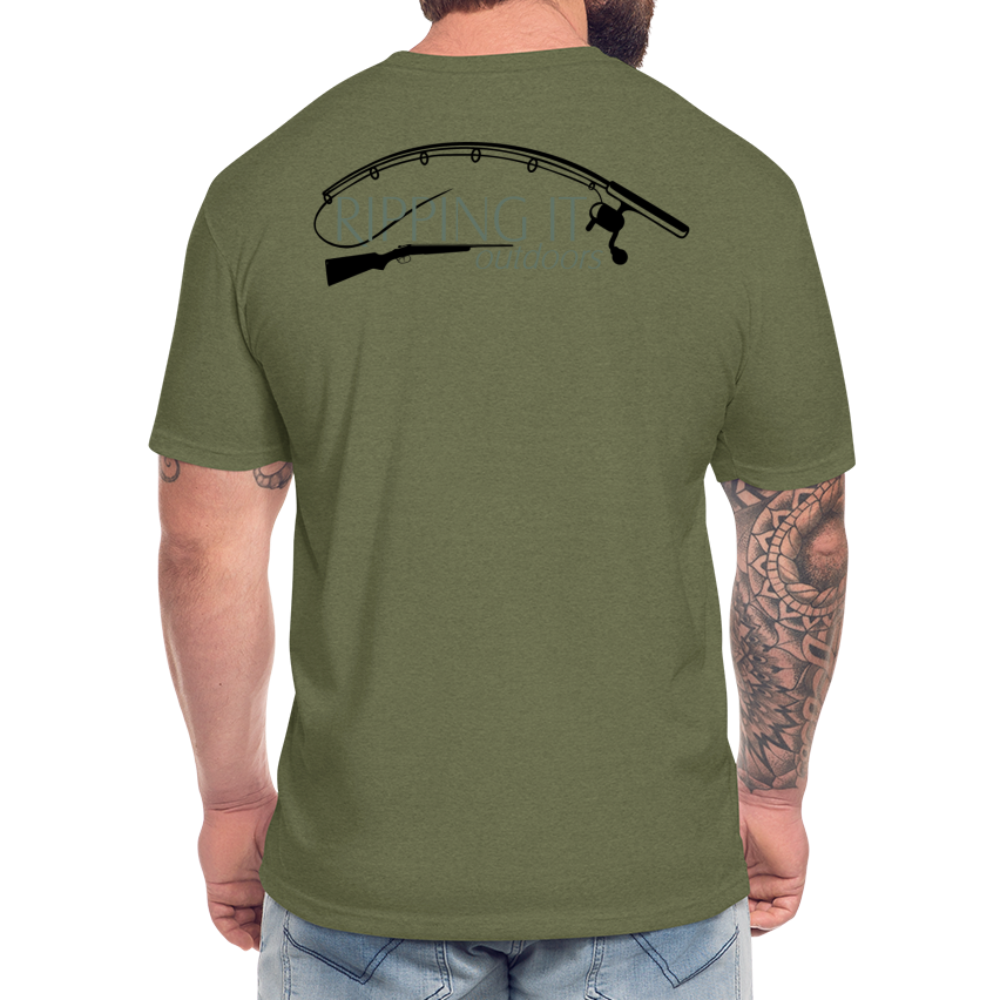 Fitted Cotton/Poly T-Shirt by Next Level - heather military green