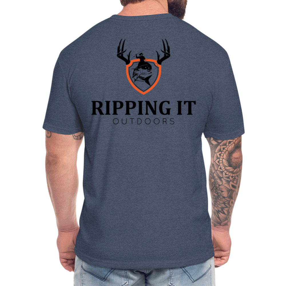 Fitted Cotton/Poly T-Shirt by Next Level - heather navy