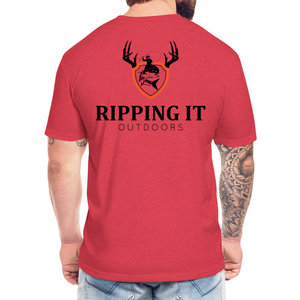 Fitted Cotton/Poly T-Shirt by Next Level - heather red