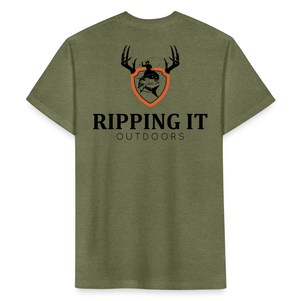 Fitted Cotton/Poly T-Shirt by Next Level - heather military green