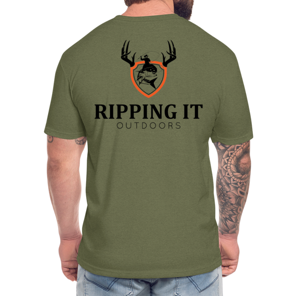 Fitted Cotton/Poly T-Shirt by Next Level - heather military green