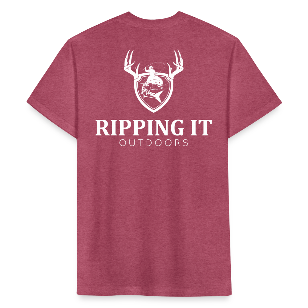Fitted Cotton/Poly T-Shirt by Next Level - heather burgundy