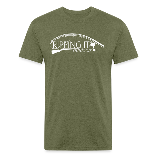 Fitted Cotton/Poly T-Shirt by Next Level - heather military green
