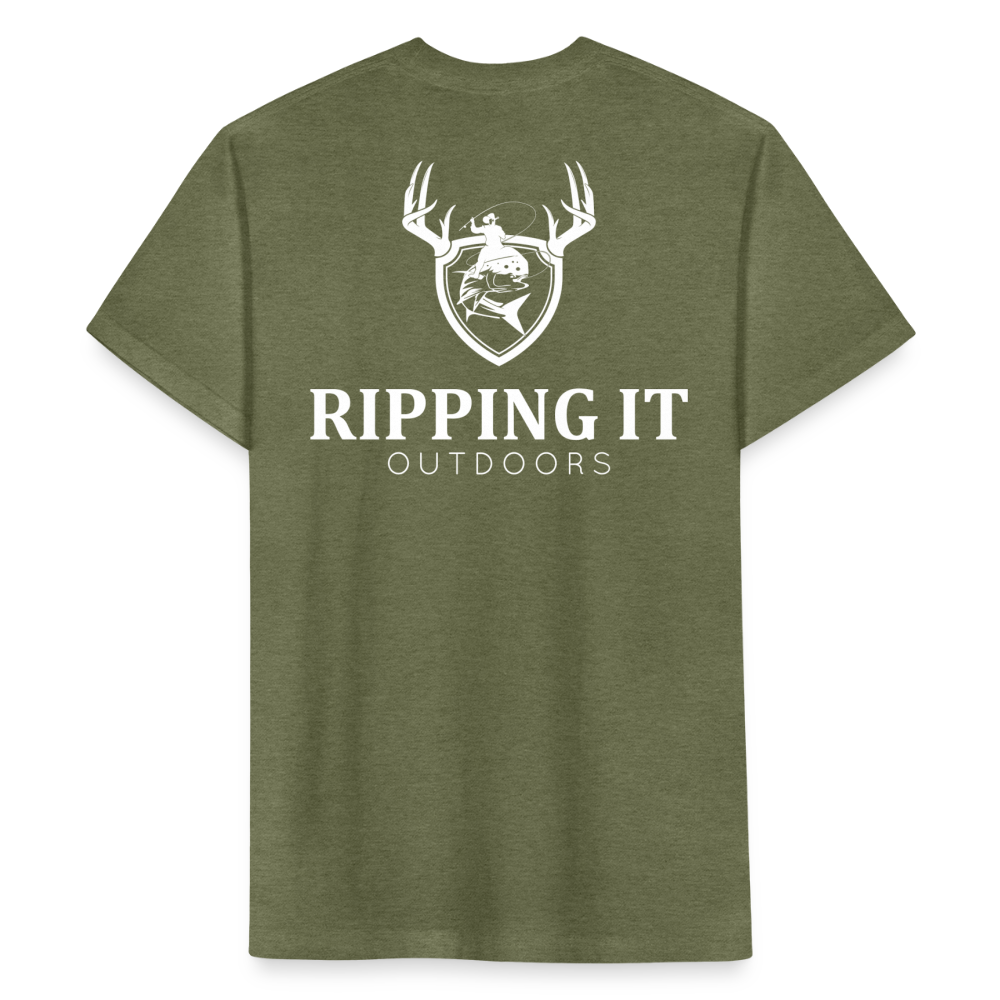 Fitted Cotton/Poly T-Shirt by Next Level - heather military green