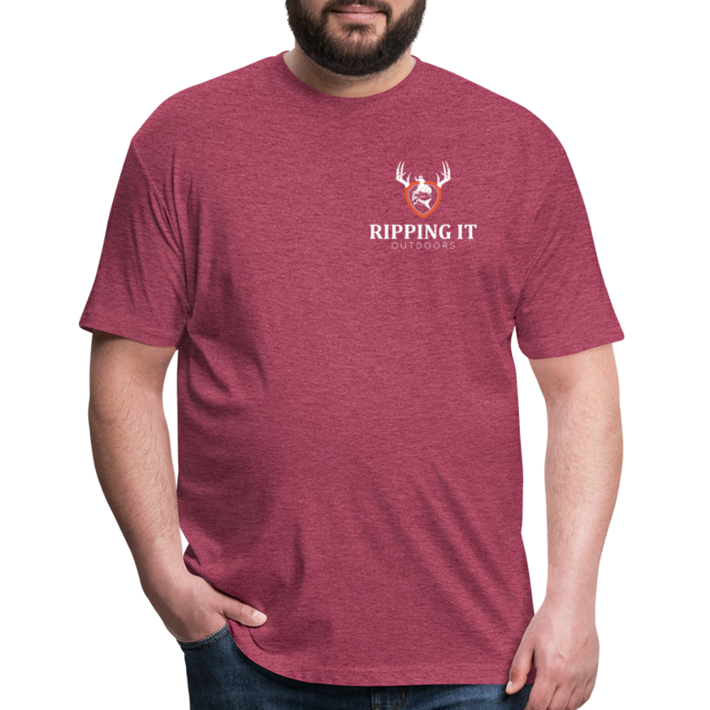 Fitted Cotton/Poly T-Shirt by Next Level - heather burgundy