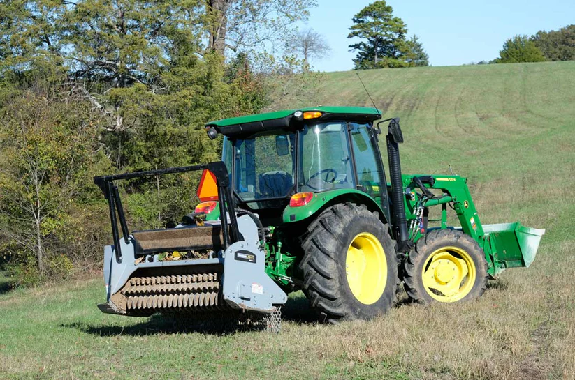 Large John Deere Tractor Ready For Mulching