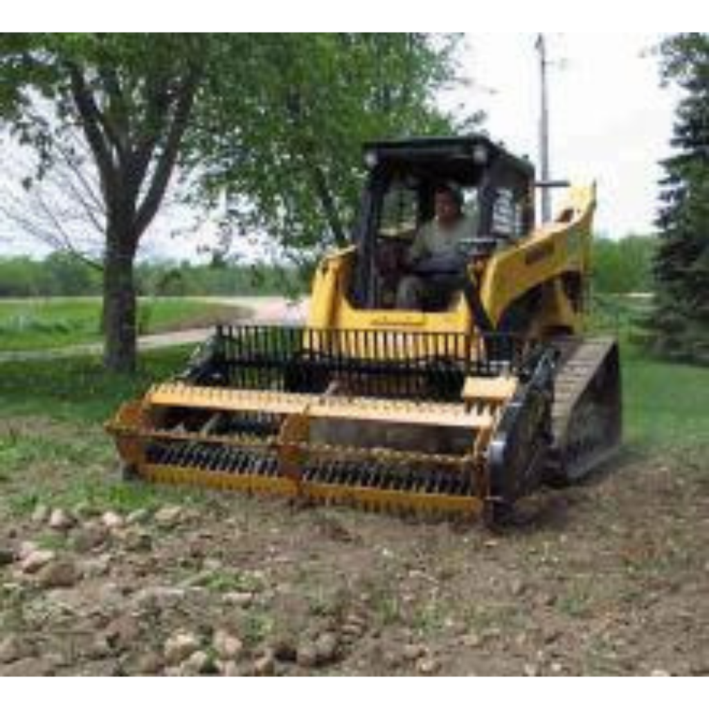 HLA Attachments Skid Steer Power Rake