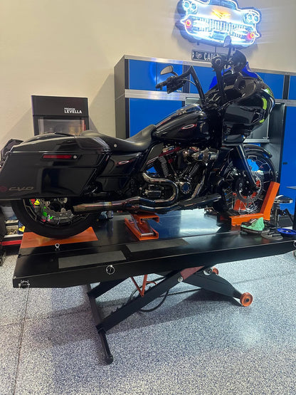 Black Widow Premium Pneumatic Motorcycle Lift Table | Model BW-8630-KIT | Platform Size 30" Wide | Capacity 1,200 lb | For Street, Touring & Cruiser Motorcycles