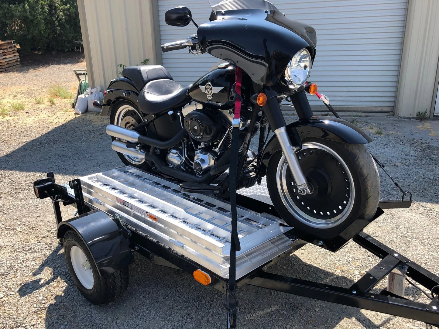 Black Widow Folding Motorcycle Trailer Ramp | Model TF-6050-1500A | Size 49-1/8" Wide | Capacity 1,500 lb | Horsepower 4 To 90+ HP | For Trailers & Truck Beds
