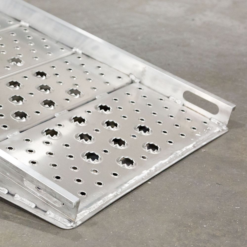 Heavy Duty Ramps Aluminum Walk Ramp | Model 01-26-120-06-WALK-P | Size 10' L x 26" W | 1,750 lb. | Horsepower 23 HP | For Trucks