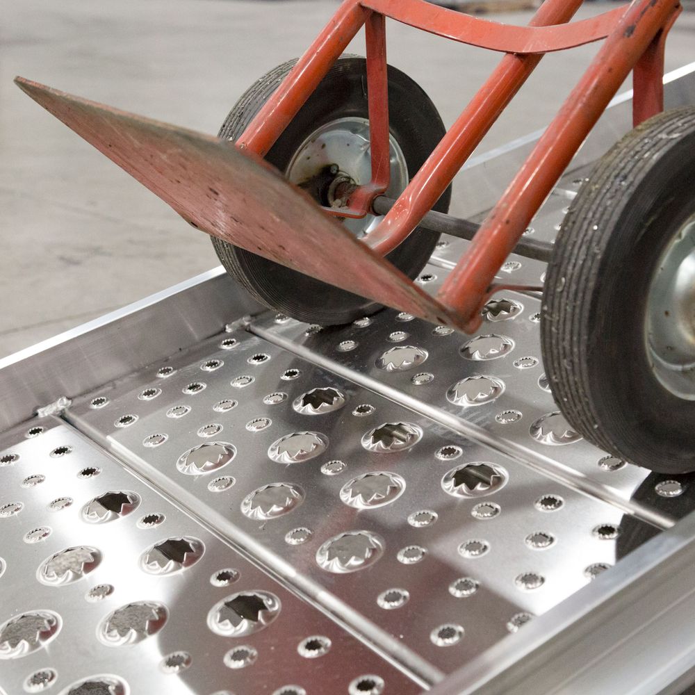 Heavy Duty Ramps Aluminum Walk Ramp | Model 01-26-120-06-WALK-P | Size 10' L x 26" W | 1,750 lb. | Horsepower 23 HP | For Trucks