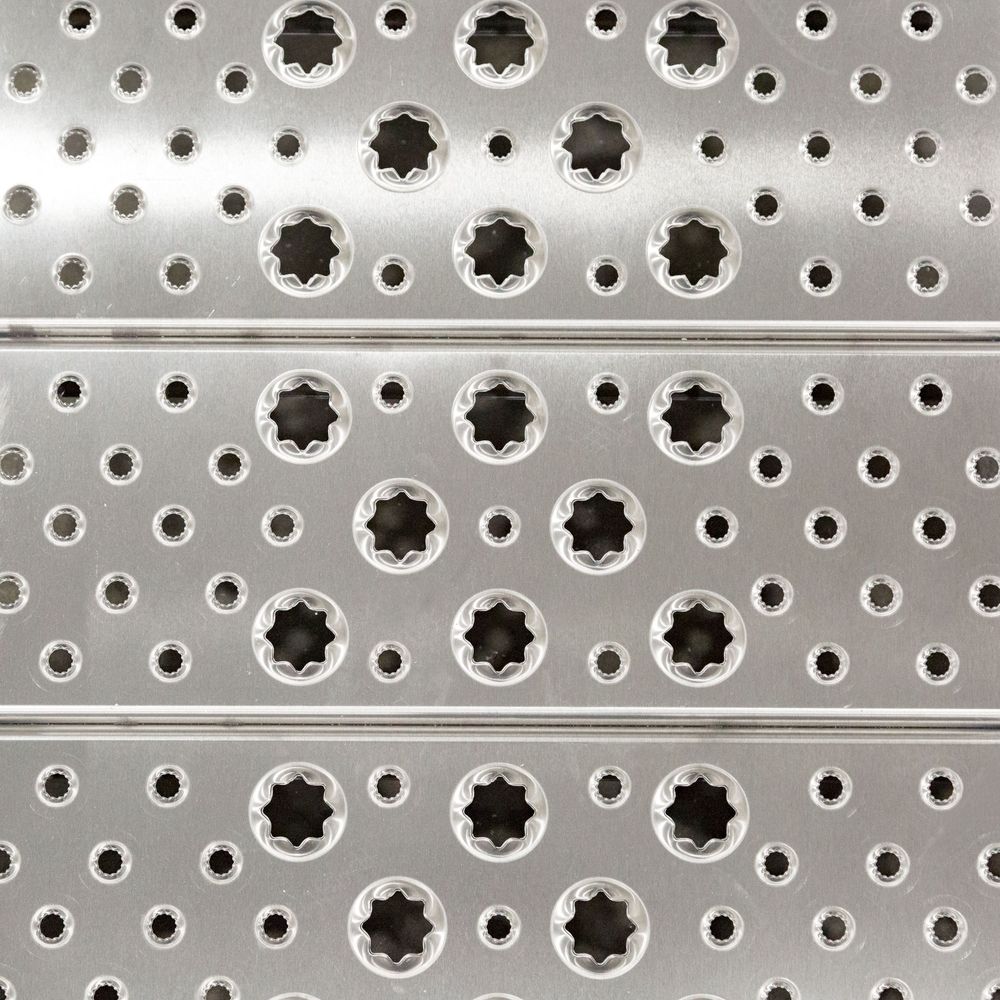 Heavy Duty Ramps Aluminum Punch Plate Walk Ramp | Model 01-26-144-04-WALK-P | Size 12' L x 26" W | Capacity 1,500 lb. | Horsepower 23 HP | For Trucks