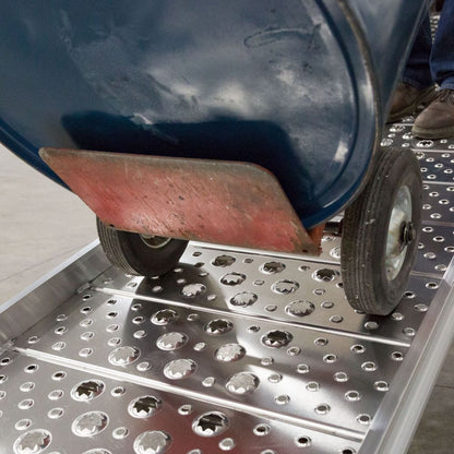 Heavy Duty Ramps Aluminum Punch Plate Walk Ramp | Model 01-26-168-04-WALK-P | Size 14' L x 26" W | Capacity 1,250 lb. | Horsepower 23 HP | For Safe Foot Traffic & Trucks