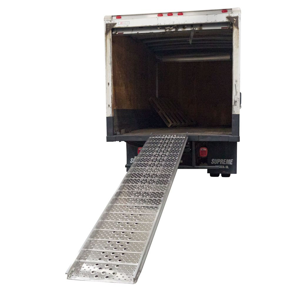 Heavy Duty Ramps Aluminum Punch Plate Walk Ramp | Model 01-26-192-06-WALK-P | Size 16' L x 26" W | Capacity 1,000 lb. Capacity | Horsepower 23 HP | For Loading Docks & Trucks