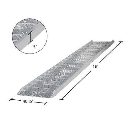 Guardian Industrial Products Aluminum Walk Ramp | Model CL-01-37-192-06-WALK-P | 192" L x 40.5" W | 1,500 lb Capacity | For Carts, Equipment & Pedestrian Access