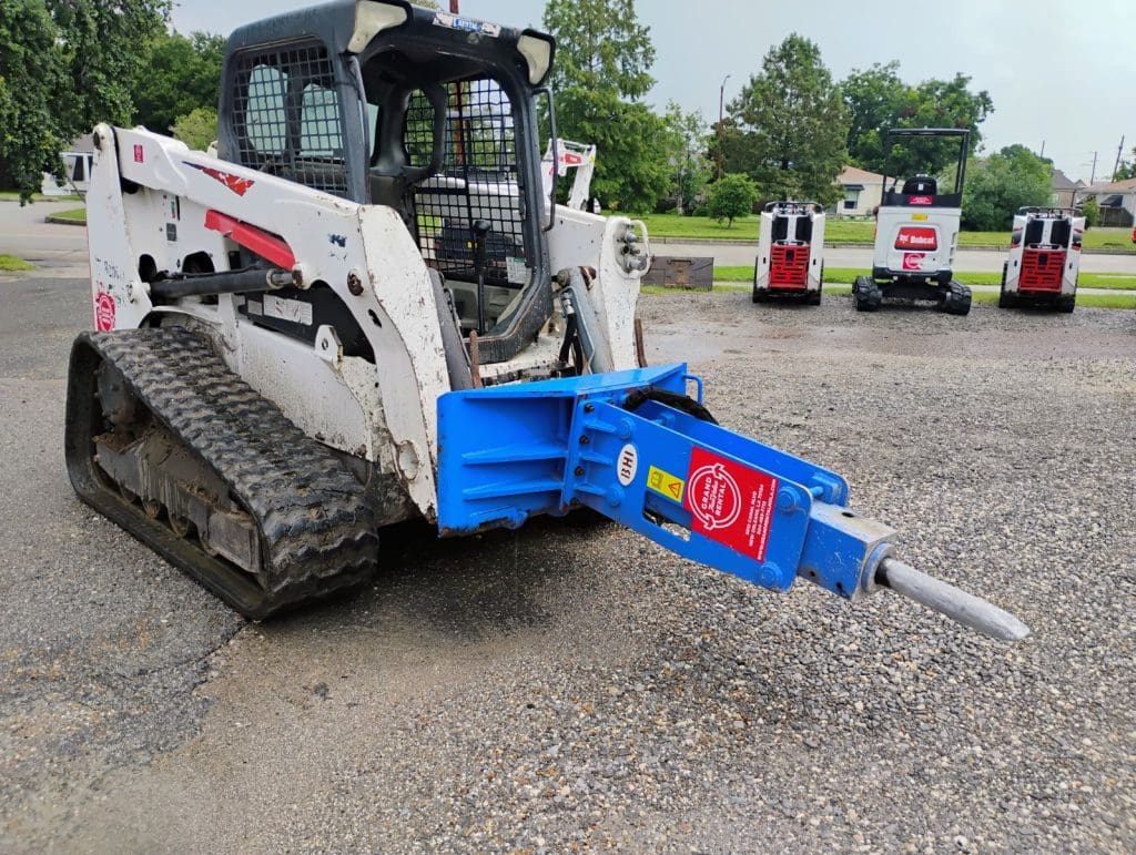 HydroRam HK45 Skid Steer Hydraulic Hammer | Overall Length 70.4" | For 10.6-18.5 GPM Mini Skid Steers