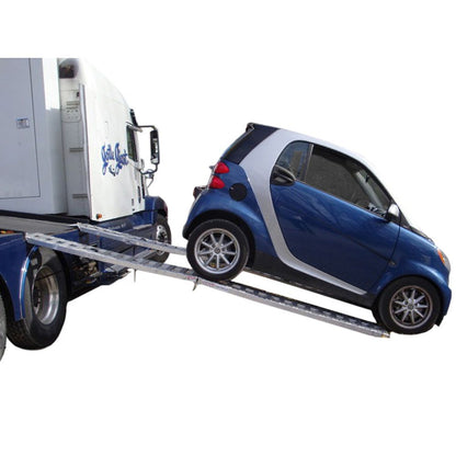 Heavy Duty Ramps Aluminum Folding Smart Car Trailer Ramps | Model 02-12-144-06-S | Size 12' L x 12" W | Capacity 2,000 lb Per Axle | Horsepower 23 HP | For Car Haulers & Trailers