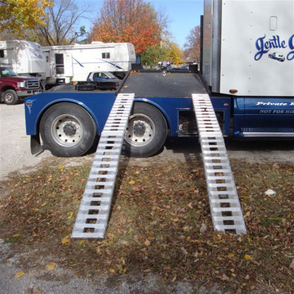 Heavy Duty Ramps Aluminum Folding Smart Car Trailer Ramps | Model 02-12-144-06-S | Size 12' L x 12" W | Capacity 2,000 lb Per Axle | Horsepower 23 HP | For Car Haulers & Trailers