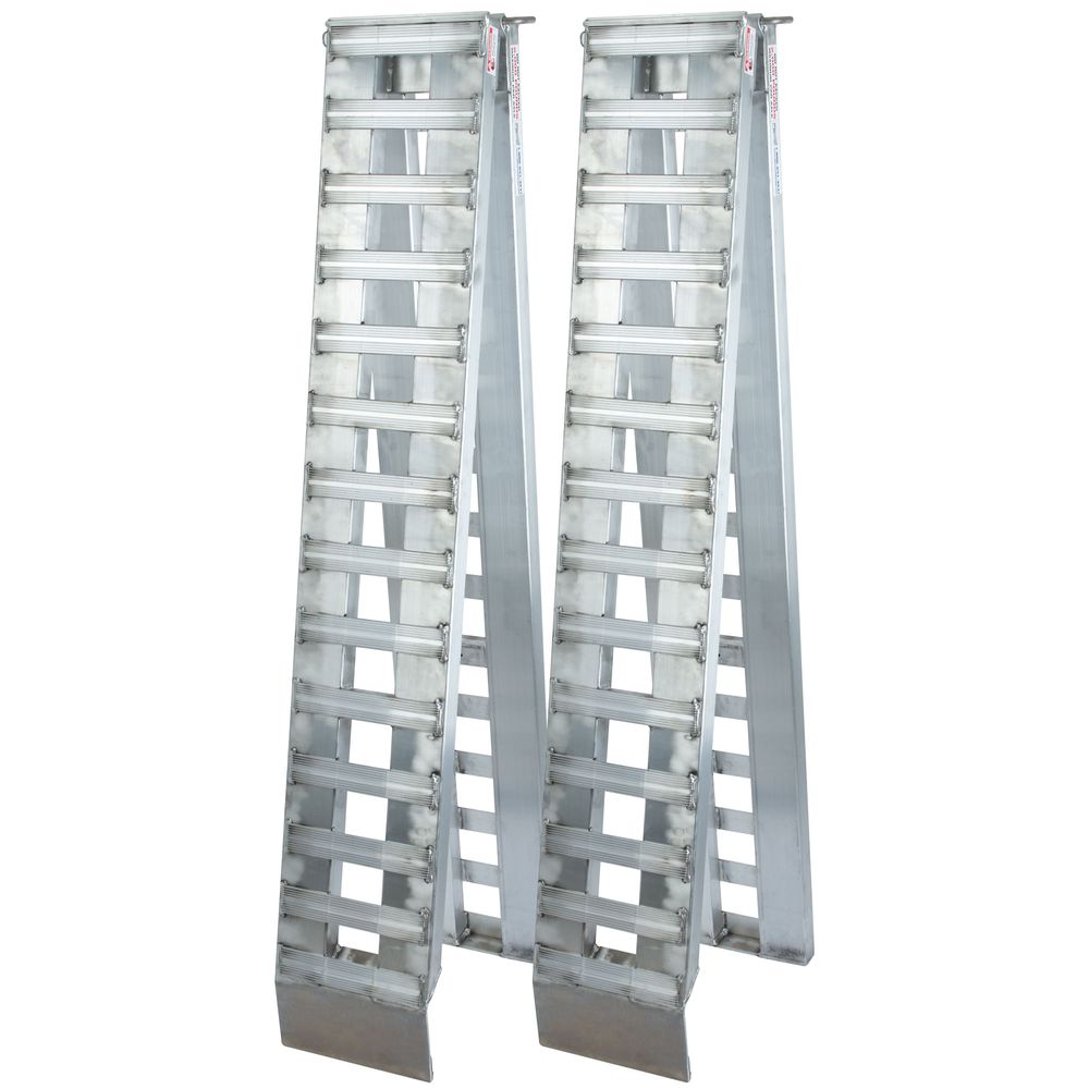 Heavy Duty Ramps Aluminum Folding Smart Car Trailer Ramps | Model 02-12-144-06-S | Size 12' L x 12" W | Capacity 2,000 lb Per Axle | Horsepower 23 HP | For Car Haulers & Trailers