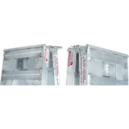 Heavy Duty Ramps Aluminum Folding Smart Car Trailer Ramps | Model 02-12-144-06-S | Size 12' L x 12" W | Capacity 2,000 lb Per Axle | Horsepower 23 HP | For Car Haulers & Trailers