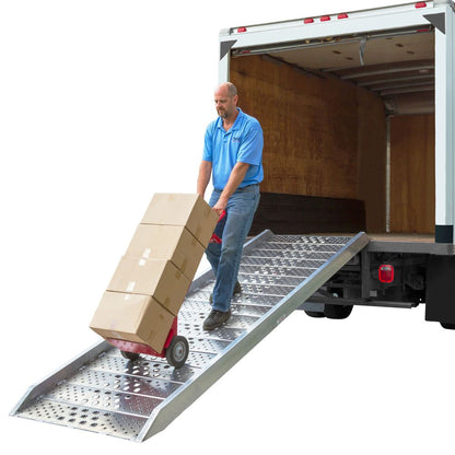 Heavy Duty Ramps Aluminum Walk Ramp | Model 02-37-120-06-WALK-P | Size 10' L x 40.5" W | 1,750 lb. | Horsepower 23 HP | For Trucks
