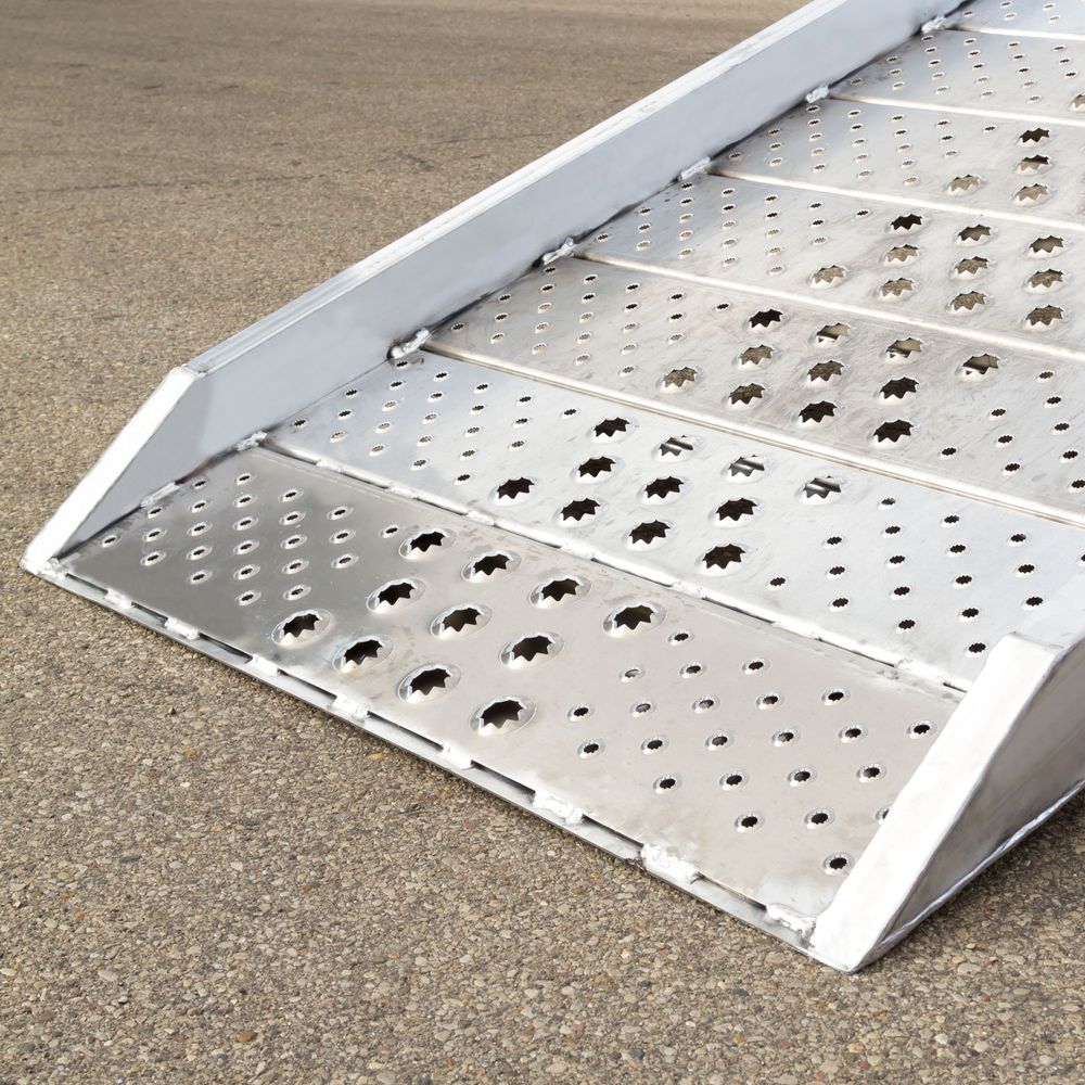 Heavy Duty Ramps Aluminum Walk Ramp | Model 02-37-120-06-WALK-P | Size 10' L x 40.5" W | 1,750 lb. | Horsepower 23 HP | For Trucks