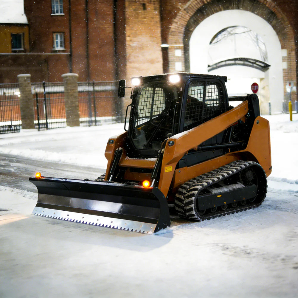 Landy Attachments Extreme-Duty Snow Blade | Width 72" & 84" | 45-60 HP | 16 GPM | For Skid Steers, UTVs & Tractors