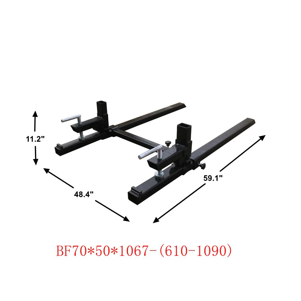 Landy Attachments Pallet Fork Frame & Clamp on Forks | Width 49" | 16 GPM | 20-30 HP | For Skid Steers & Tractors